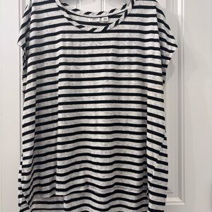 Cato Black and White Striped Women's Tee